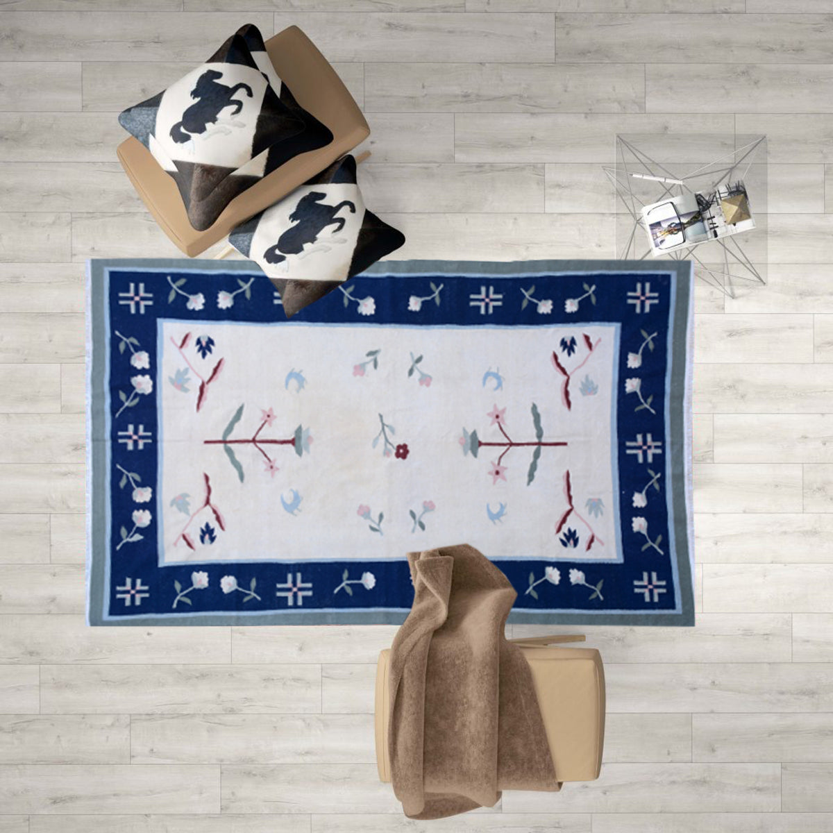 Vintage- Handwoven -Alto- Woolen-Rug